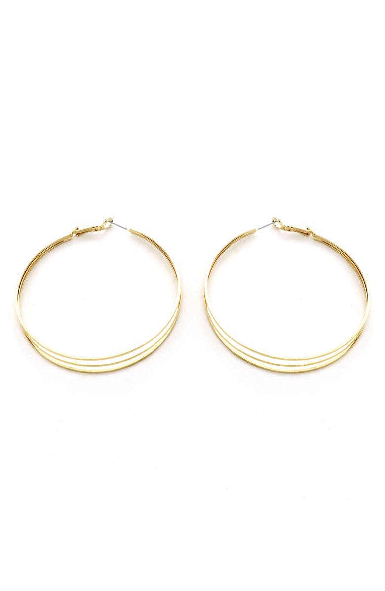 Panacea Triple Row Hoop Earrings, Main, color, 