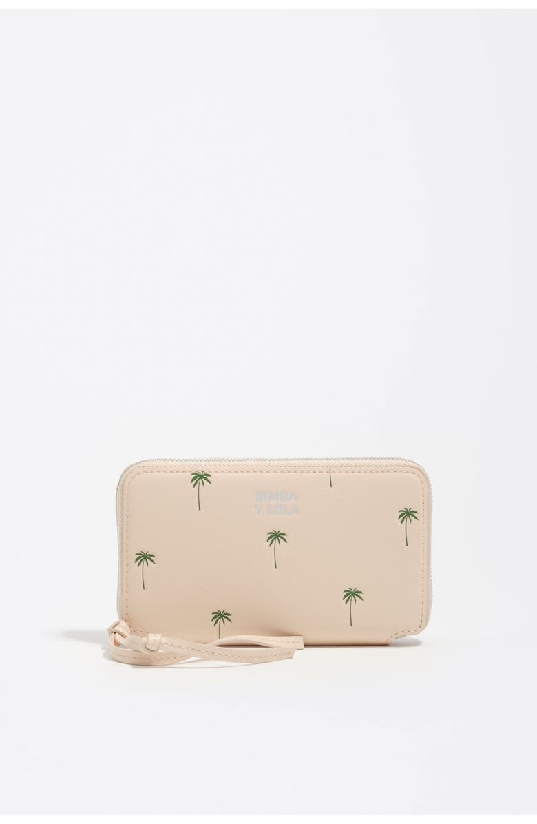 Bimba y Lola Medium Horizontal Palms Wallet, Main, color, Sand