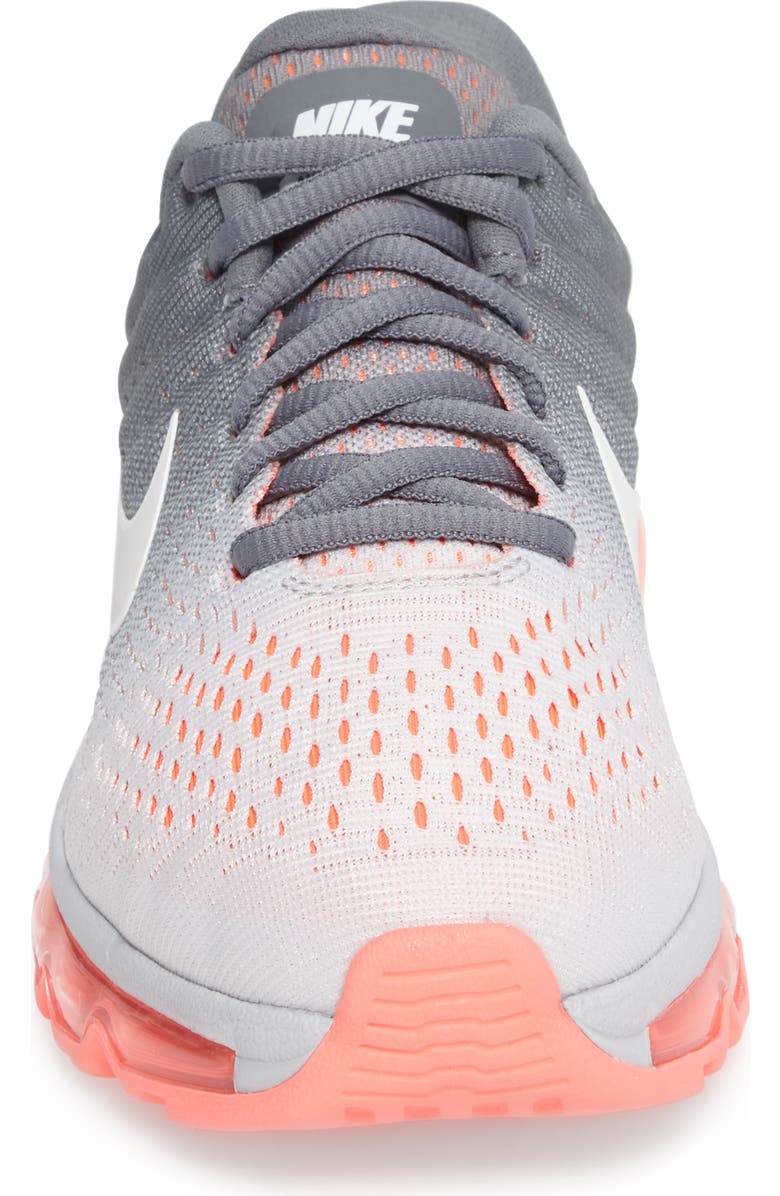 Nike Air Max 2017 Running Shoe, Alternate, color, Platinum/ Whte/ Grey/ Hot Lava