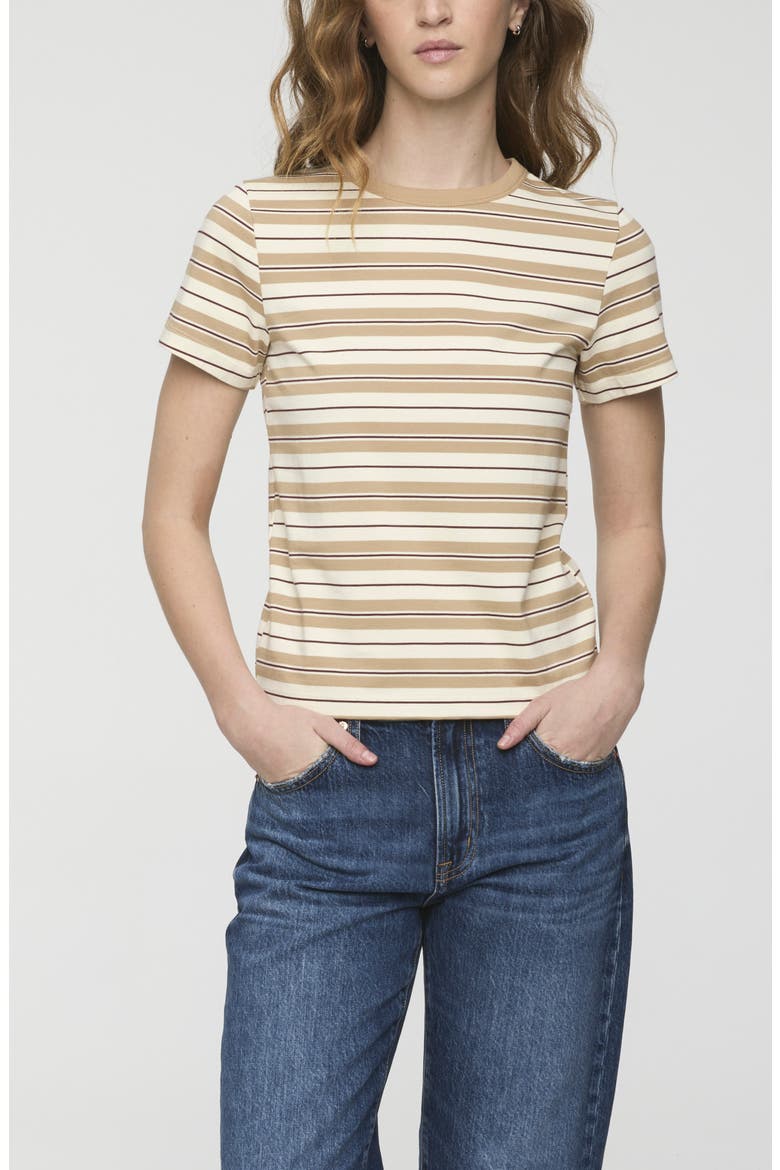 Alba Cotton T-Shirt, Alternate, color, TOASTED WHEAT STRIPE