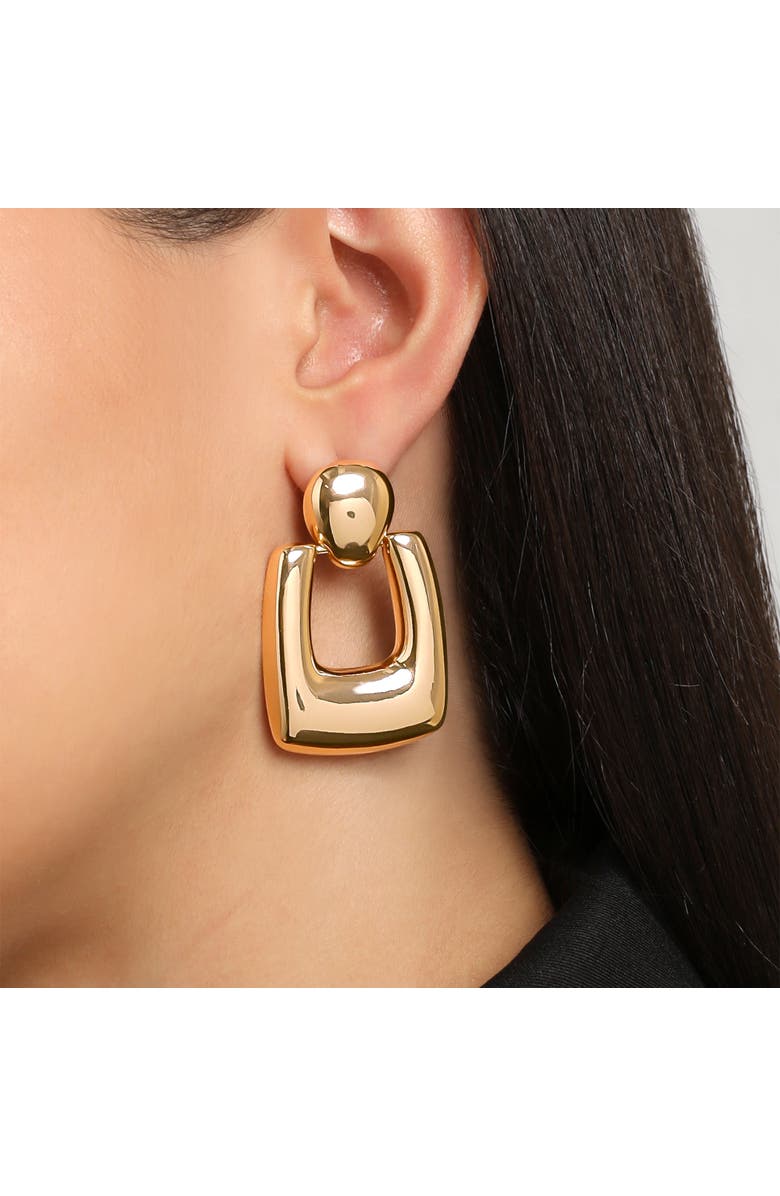 BCBG Square Drop Earrings, Alternate, color, Gold