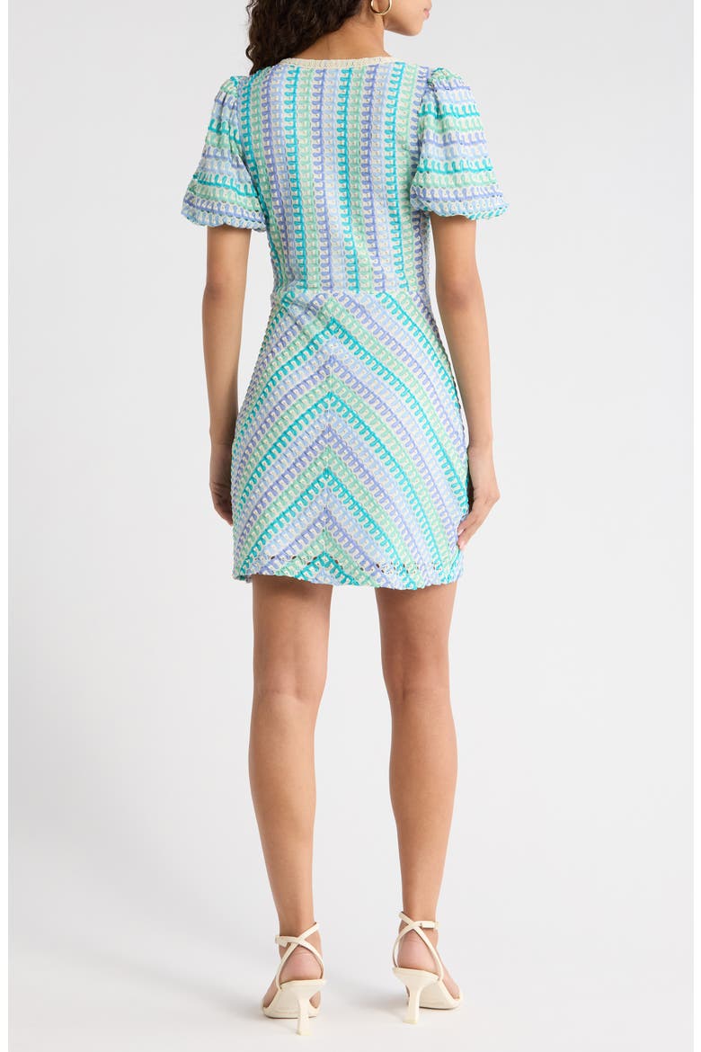 Widley Reyna Crochet Minidress, Alternate, color, BLUE WHITE