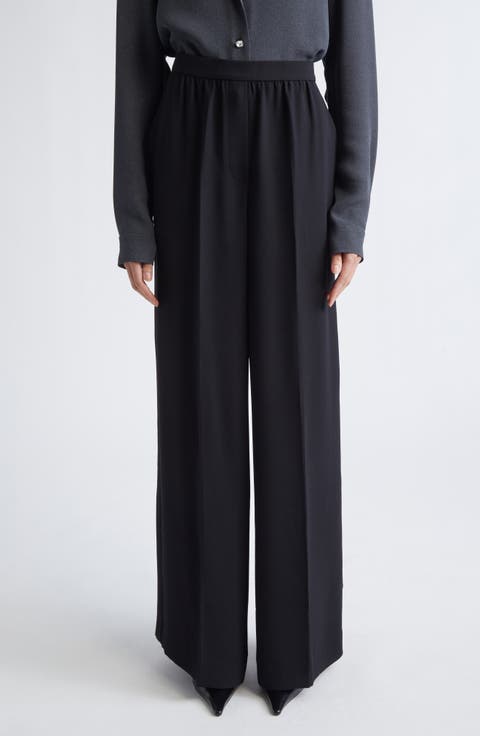 Satin Back Crepe Wide Leg Pants