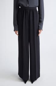ST. JOHN Satin Back Crepe Wide Leg Pants