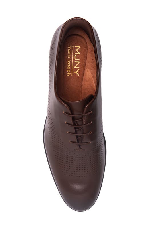 East Road Hands-Free Slip On Technology Perforated Dress Oxfords, Alternate, color, Brown Napa Leather