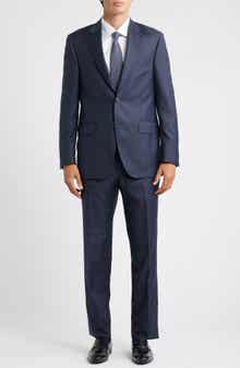 Peter Millar Flynn Classic Fit Navy Windowpane Check Wool Suit