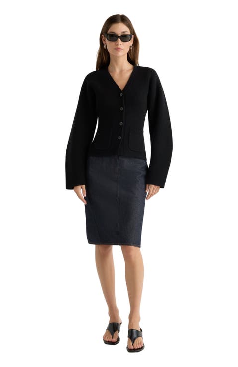 Elinor Organic Cotton Wool V Neck Cardigan