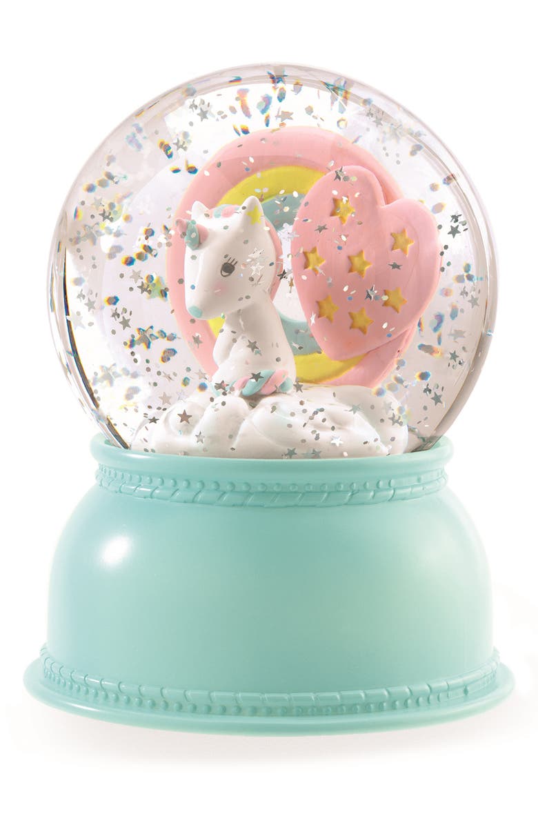 Djeco Unicorn Snow Globe Night Light, Main, color, 