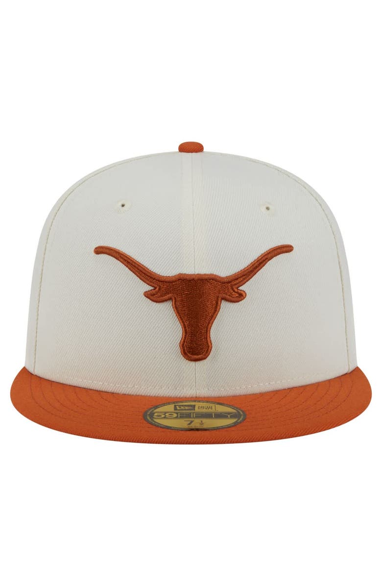 New Era Men's New Era Cream Texas Longhorns Chrome 59FIFTY Fitted Hat, Alternate, color,