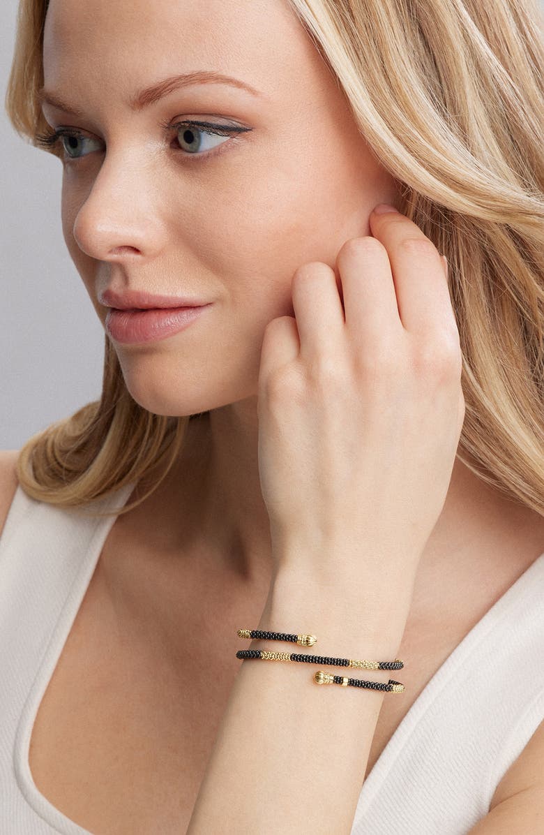 LAGOS Gold & Black Caviar Coil Bracelet, Alternate, color, 