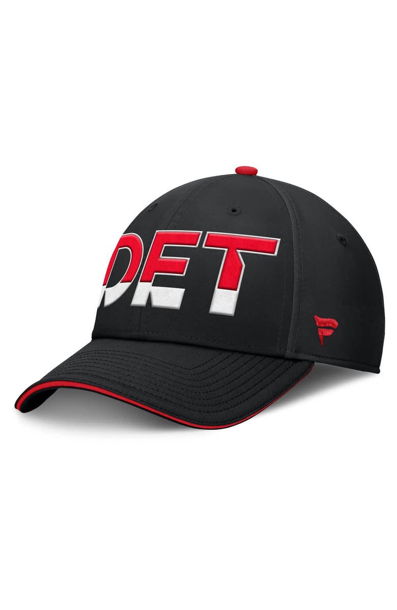 FANATICS Men's Fanatics Black/Red Detroit Red Wings Authentic Pro Rink Team Code Flex Hat, Main, color, Black