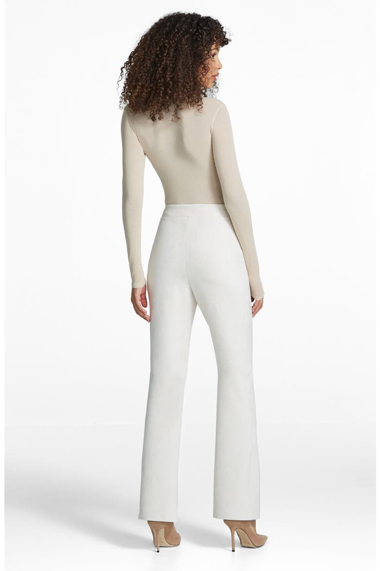 Front Slit Faux Suede Leggings, Alternate, color, BONE