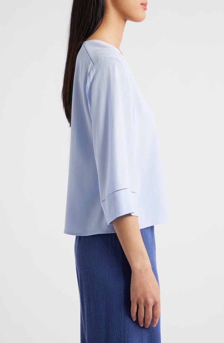 Eileen Fisher Ladder Trim Silk Top, Alternate, color, Bellflower