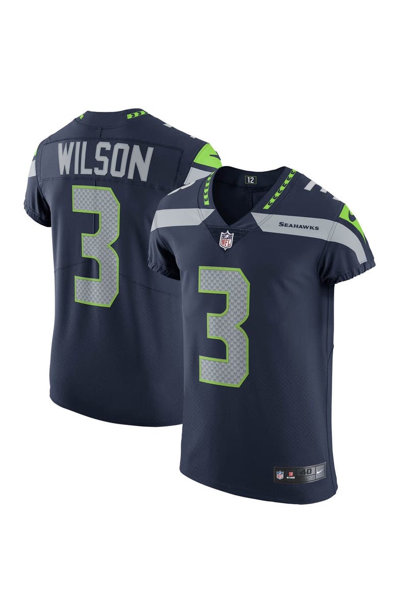 Nike Men's Nike Russell Wilson College Navy Seattle Seahawks Vapor Elite Player Jersey, Alternate, color, 
