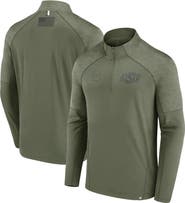 FANATICS Men's Fanatics Branded Olive Oklahoma State Cowboys OHT Military Appreciation Titan Raglan Quarter-Zip Jacket