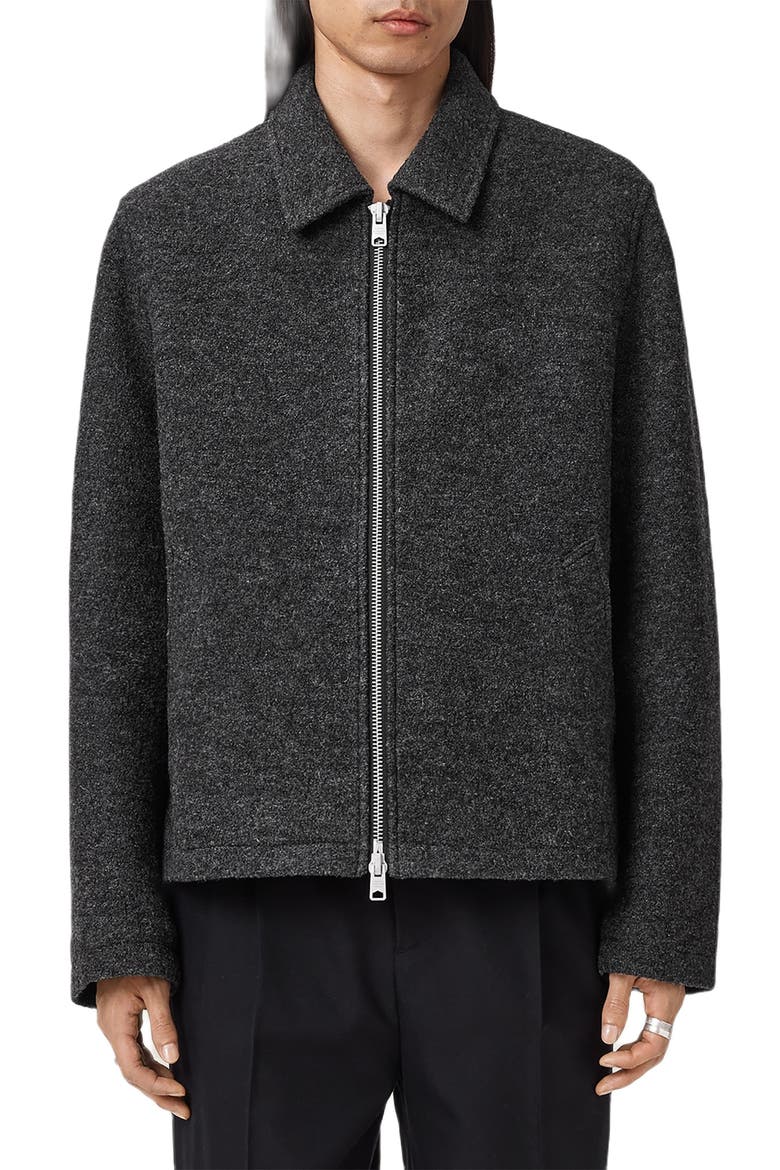 Celeste Crop Boiled Wool Jacket, Main, color, CHARCOAL GREY