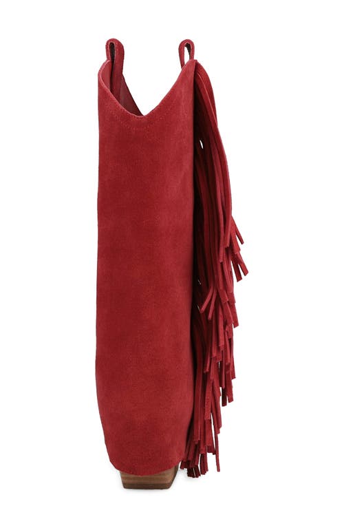 Mia Deston Pointed Toe Western Boot In Red