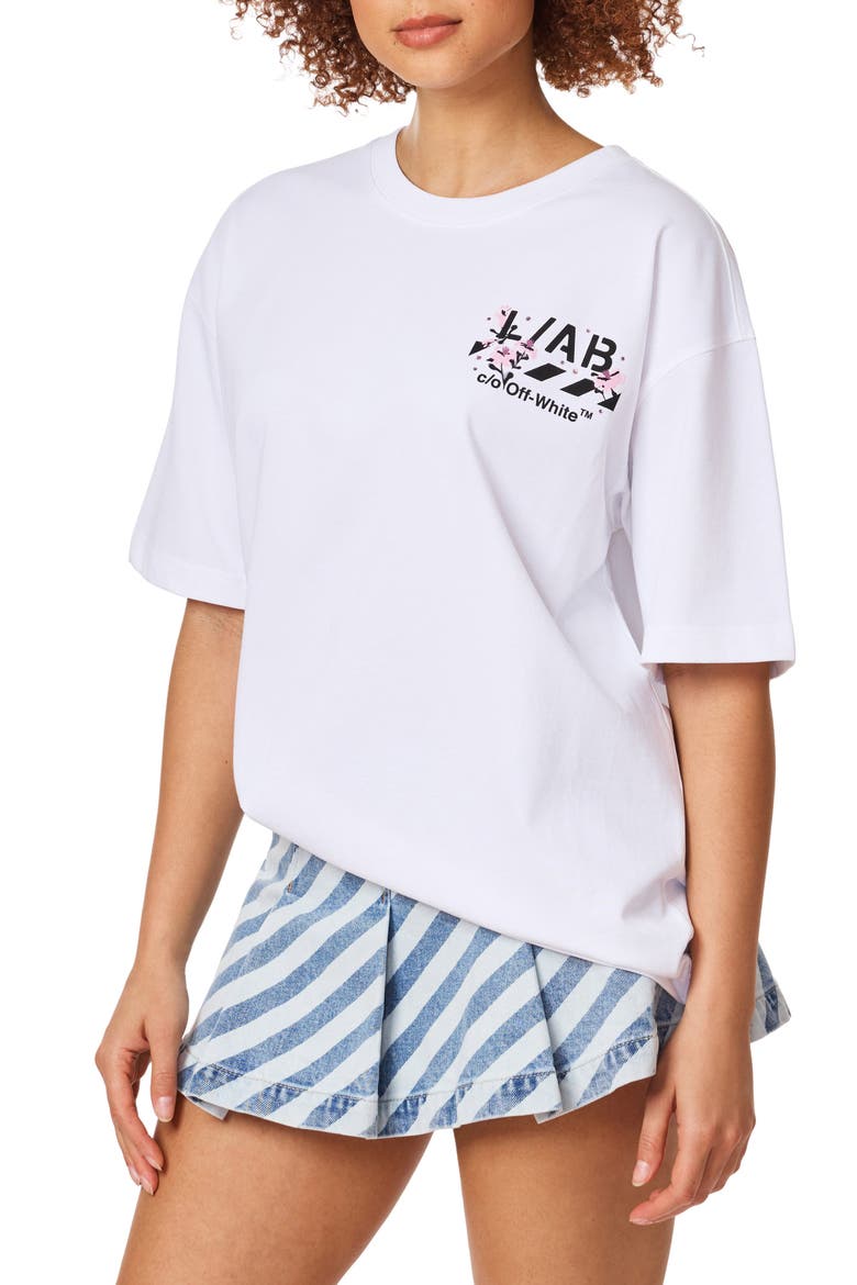Floral Graphic Tee, Alternate, color, BRIGHT WHITE FLOWER