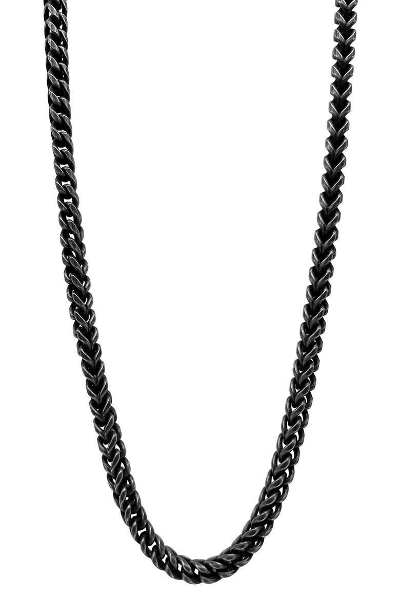 Men's Water Resistant Franco Chain Necklace, Main, color, SILVER