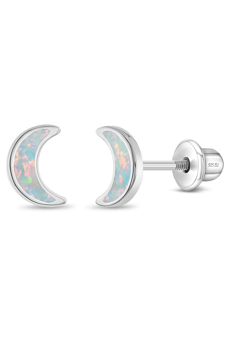 Elegant Opal Crescent Moon Earrings, Main, color, Opal