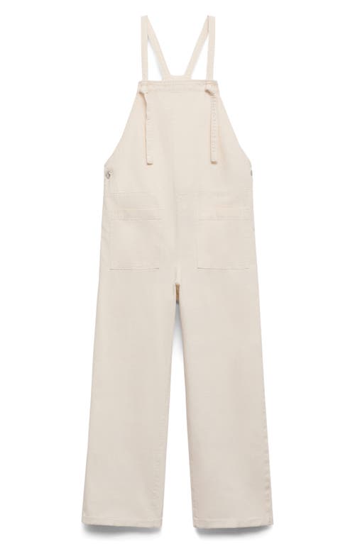 Mango Denim Maternity Overalls In Off White