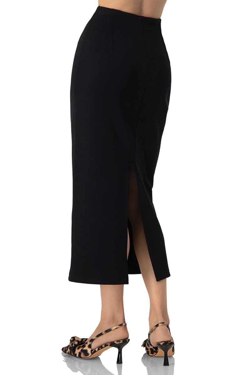 IVONNE Black Midi Skirt, Alternate, color, 