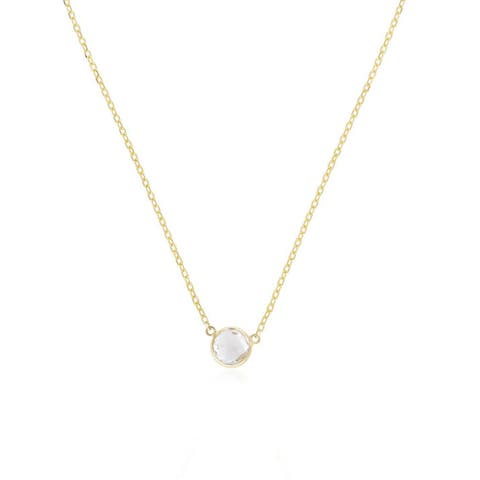 White Topaz Single Bezel Necklace