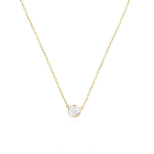 The Lovery Fine Jewelry White Topaz Single Bezel Necklace
