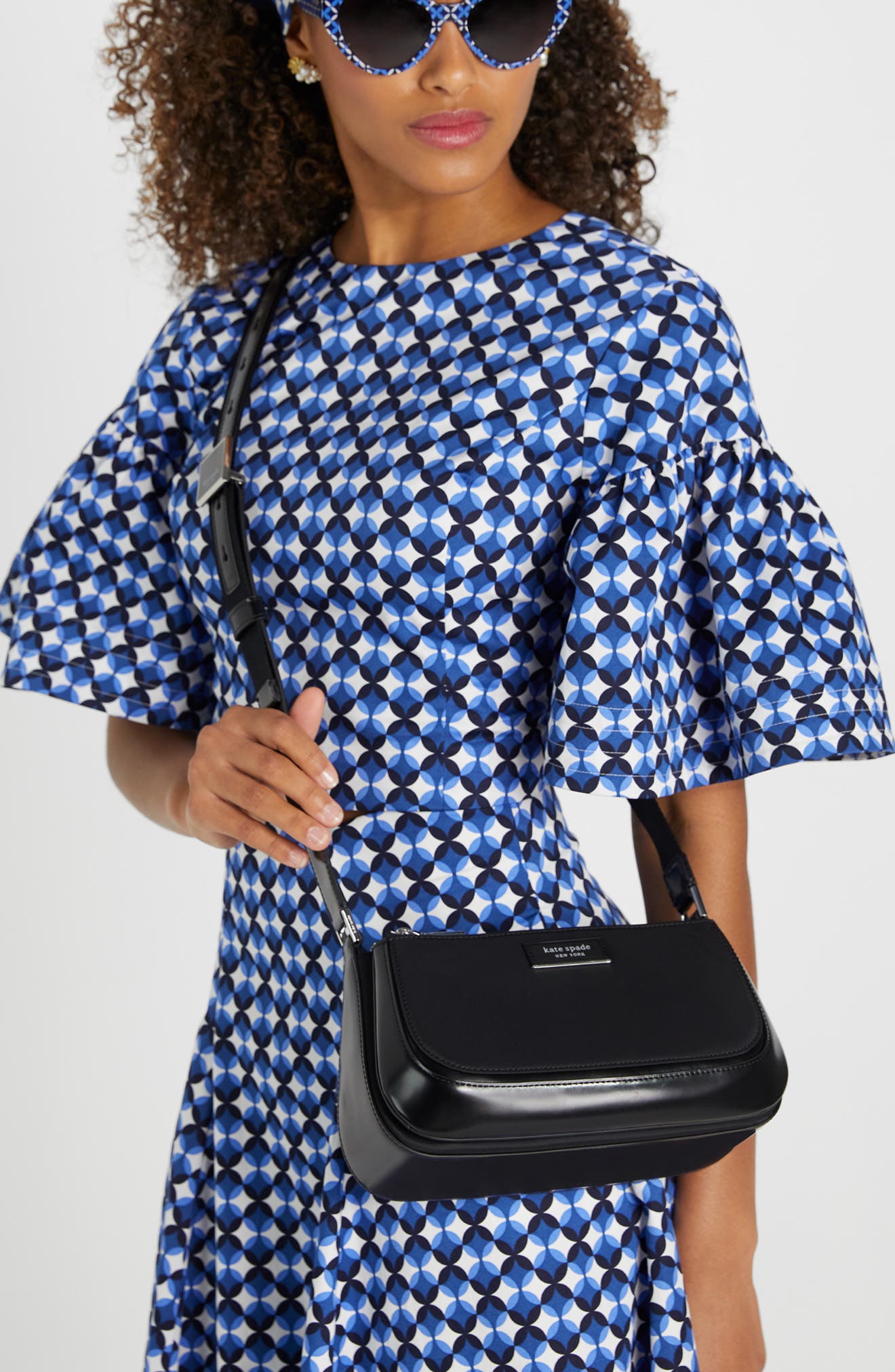Kate Spade New York medium sam icon east/west crossbody bag, Alternate, color, Black