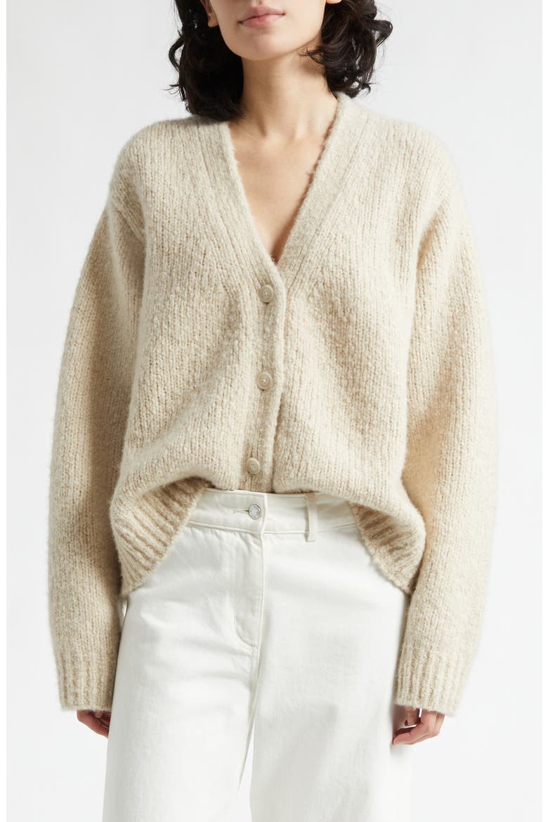Lorana Merino Wool & Cashmere Cardigan, Main, color, BEIGE MELANGE