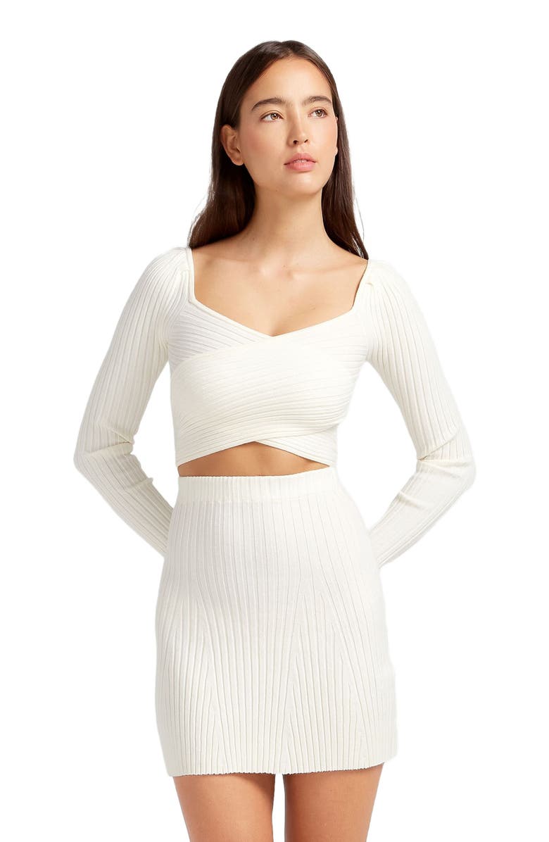 Belle & Bloom C'est Belle Knit Mini Skirt, Alternate, color, Cream