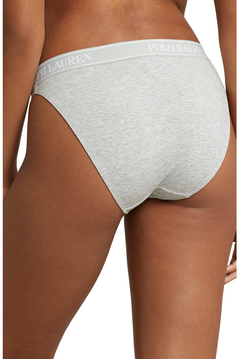 Cotton Blend Bikini, Alternate, color, HEATHER GREY