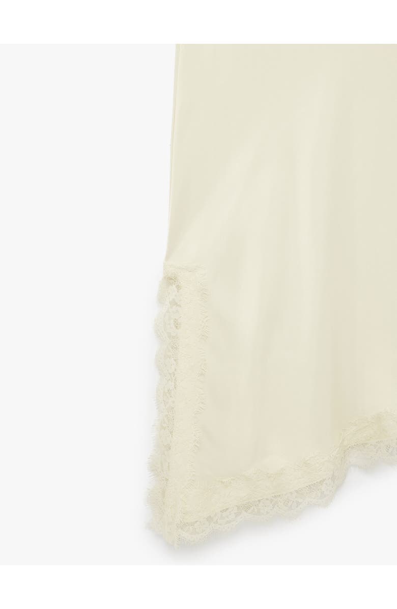 ZDNU 81041892 Asymmetric Lace Trim Satin Skirt, Alternate, color, Yellow