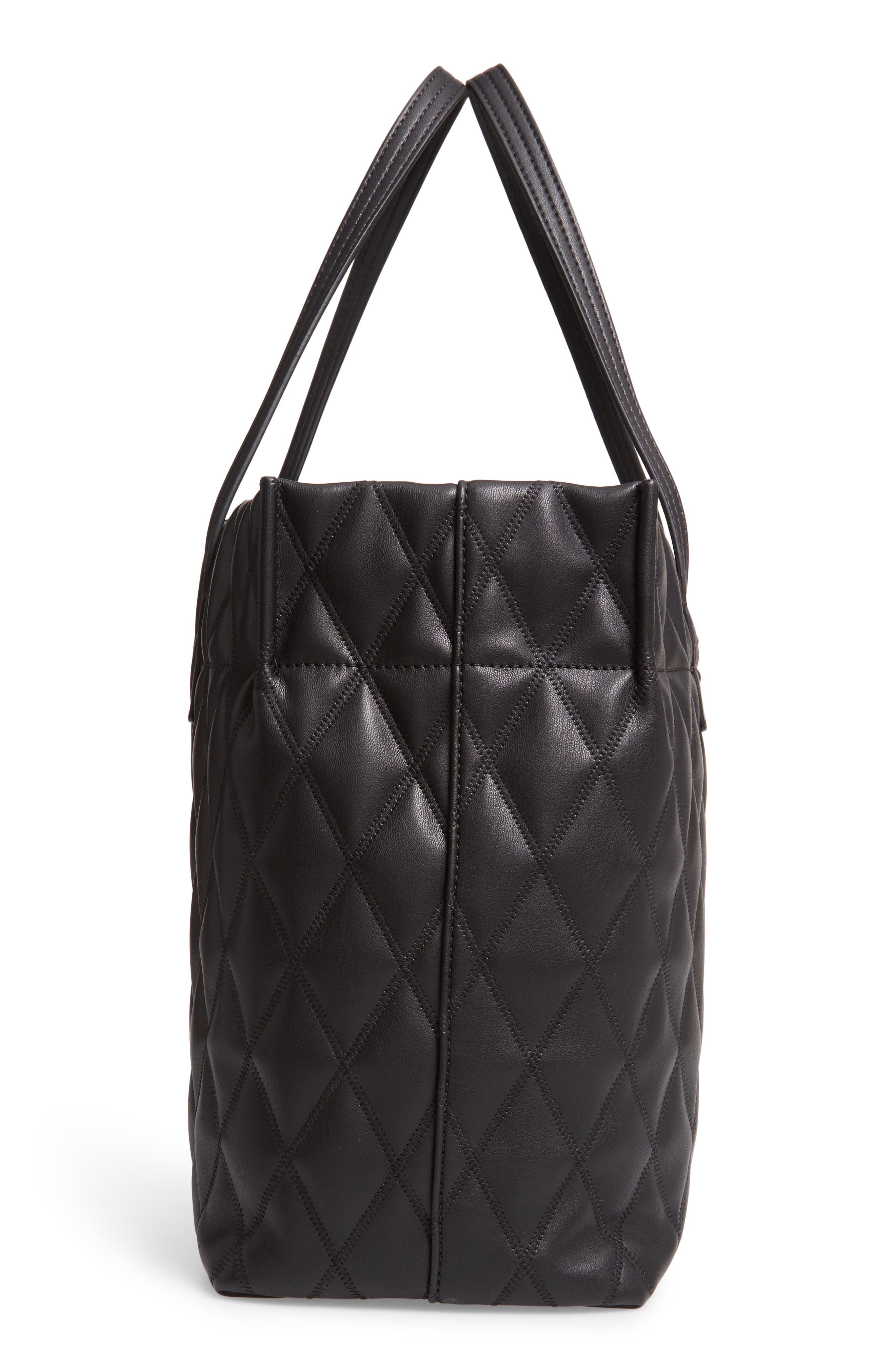 Givenchy Quilted East/West Faux Leather Shopper, Alternate, color, 