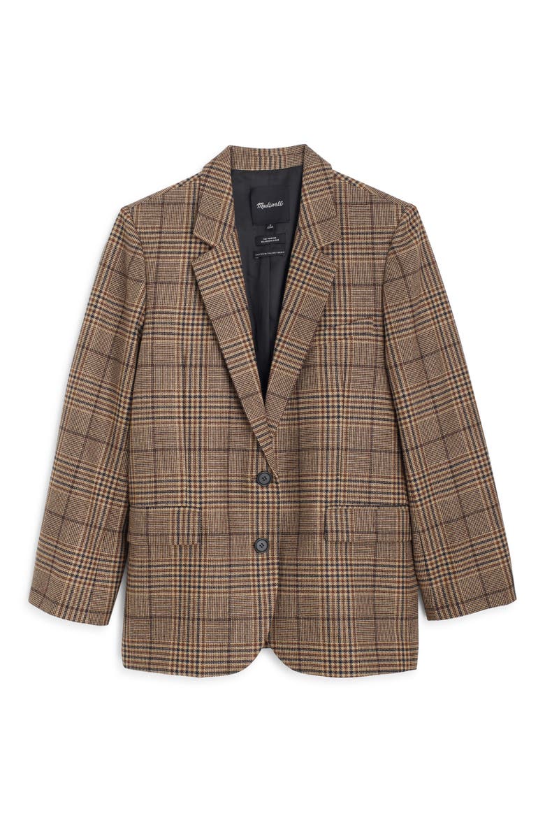 The Mercer Relaxed Blazer, Alternate, color, BROWN BLACK PLAID MULTI