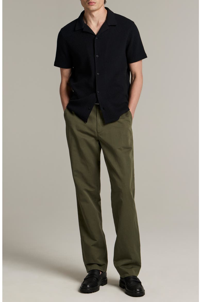 Macro Cotton Blend Waffle Button-Up Shirt, Alternate, color, COASTAL