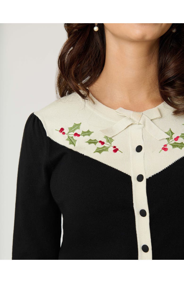 Smak Parlour 1960s Long Sleeve Cardigan, Alternate, color, Black