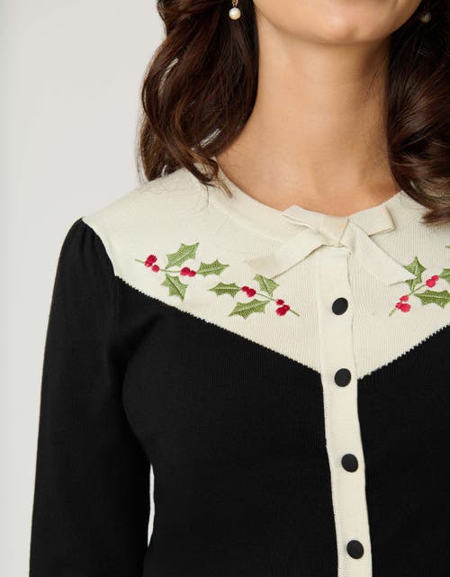 Smak Parlour 1960s Long Sleeve Cardigan In Black