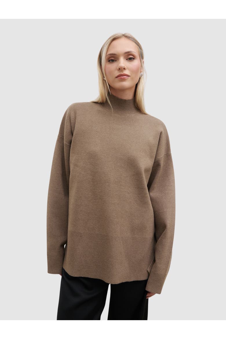 Estella High Neck Knit Jumper, Main, color, Mushroom