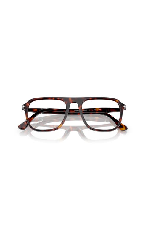 Persol 53mm Square Optical Glasses In Black