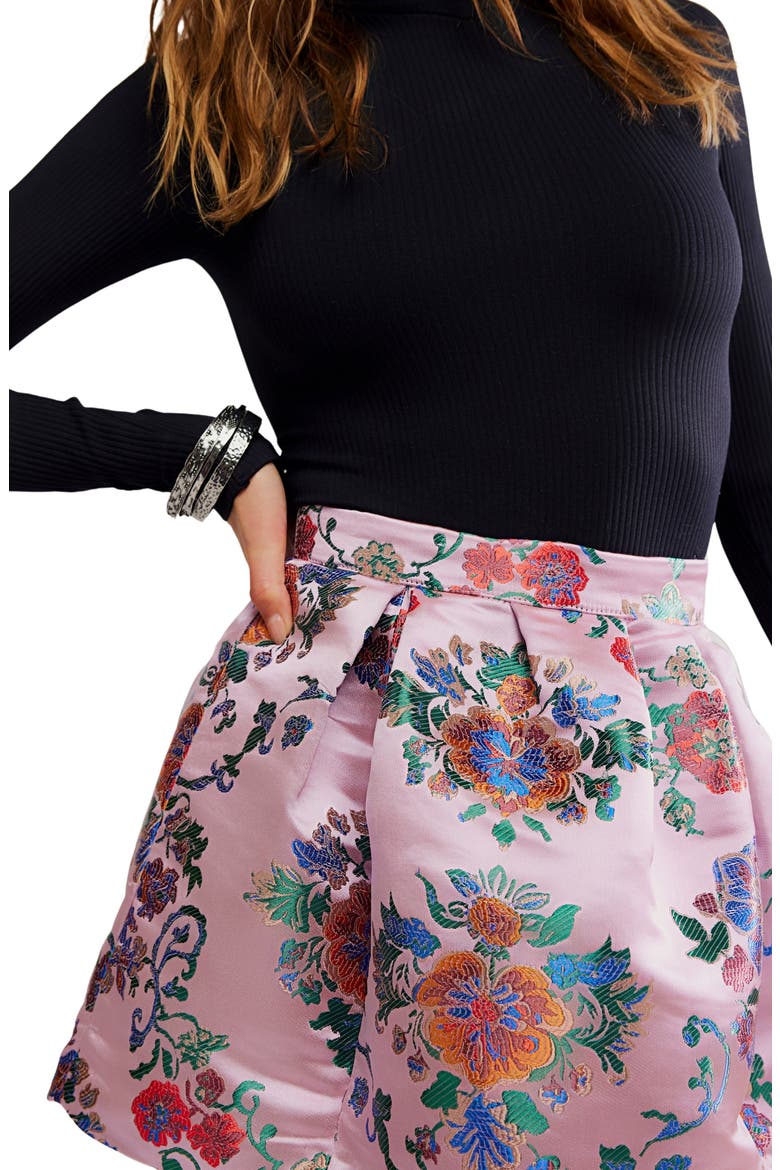 Benjamine Satin Miniskirt, Alternate, color, PINK COMBO