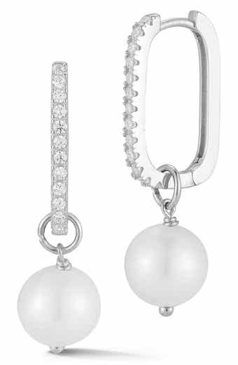 SPHERA MILANO Cultured Freshwater Pearl Hoop Earrings