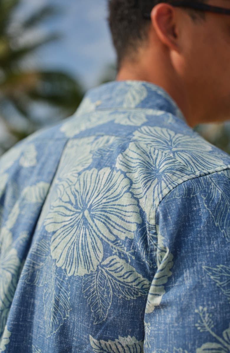 Reyn Spooner Aloha Biscus Floral Cotton Blend Button-Down Shirt, Alternate, color, 