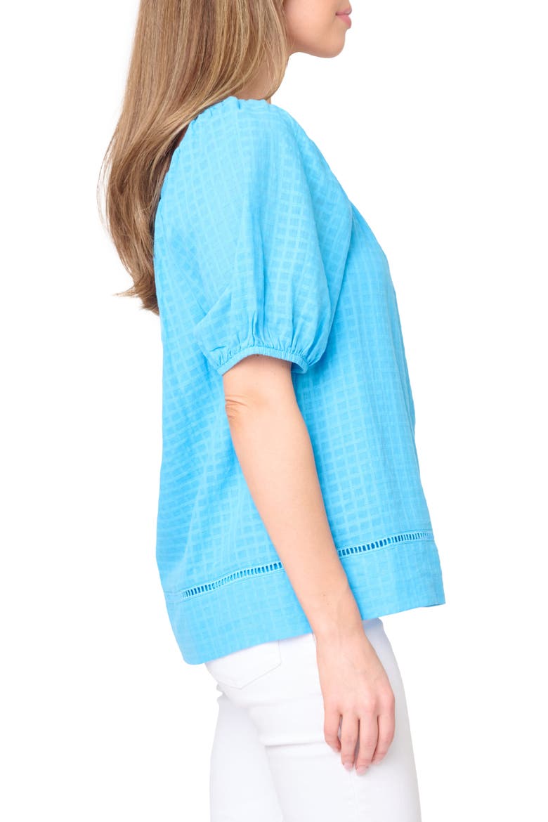 Convertible Neck Gauze Top, Alternate, color, CORNFLOWER BLUE