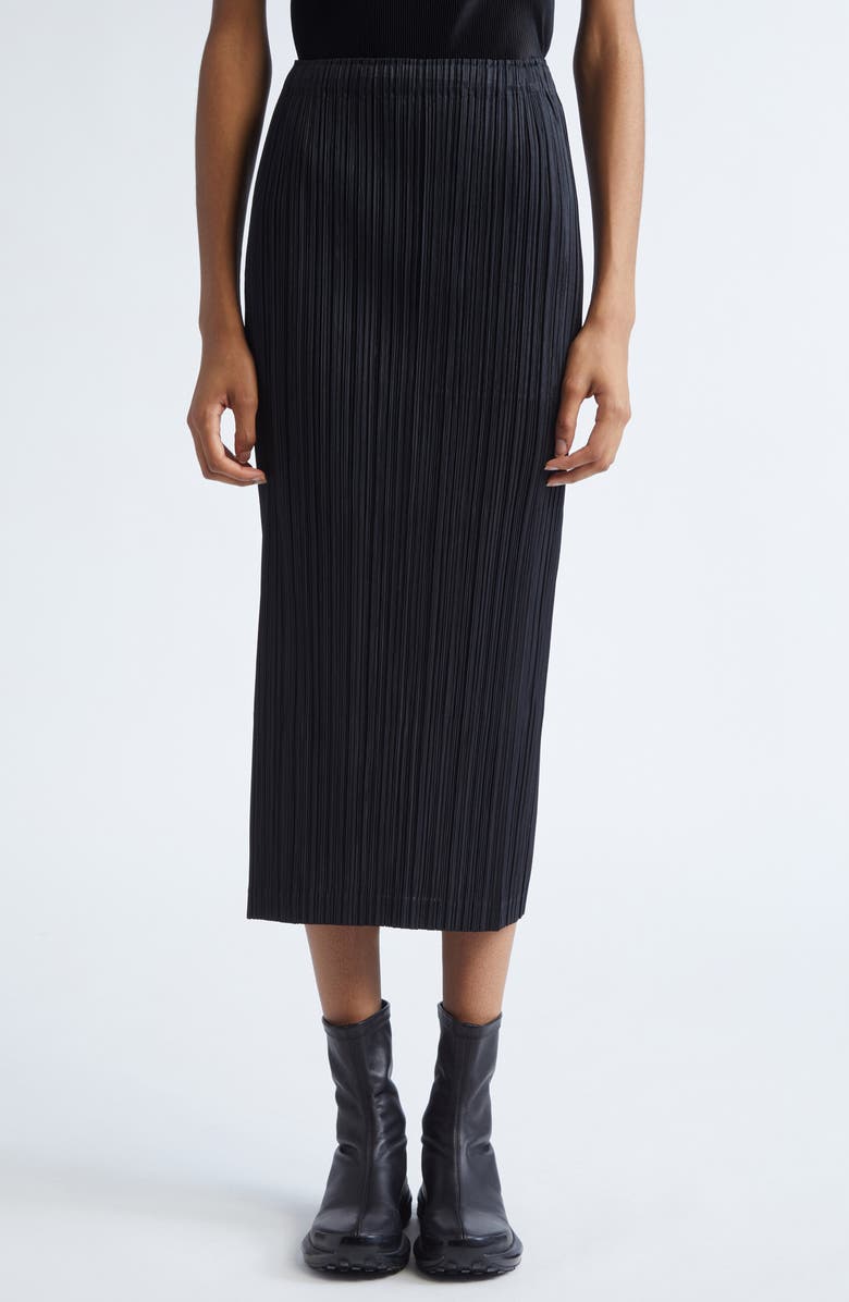 Pleats Please Issey Miyake Thicker Bottoms 1 Pleated Skirt, Main, color, Black