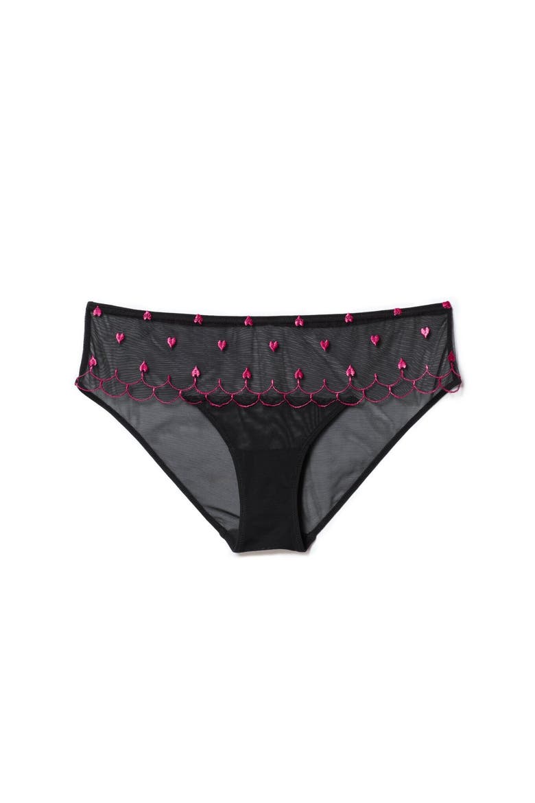 Bettie Hipster Panties, Main, color, Black hearts