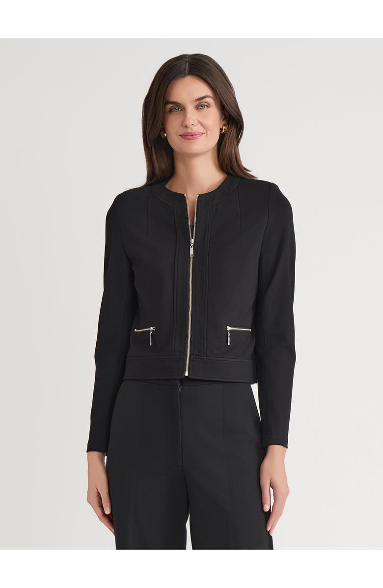Misook Heritage LuxeStretch Ponte Sport Jacket, Main, color, Black