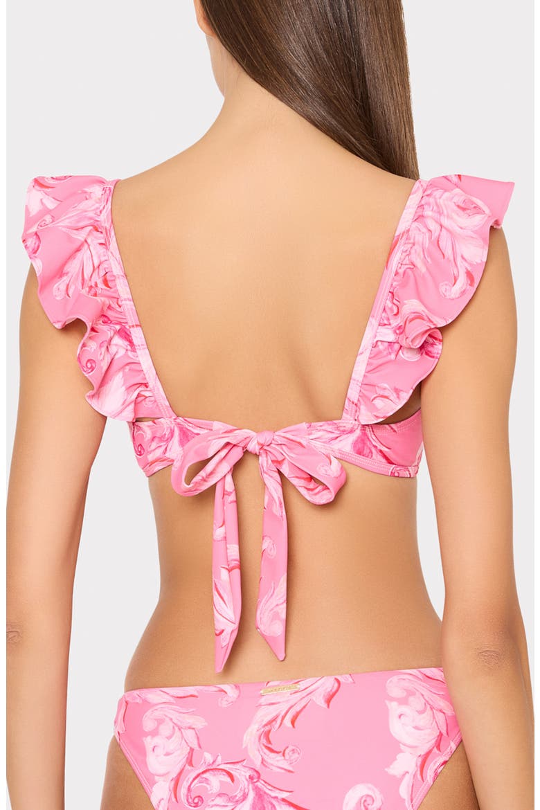Canoppe Ruffle Bikini Top, Alternate, color, PINK MULTI