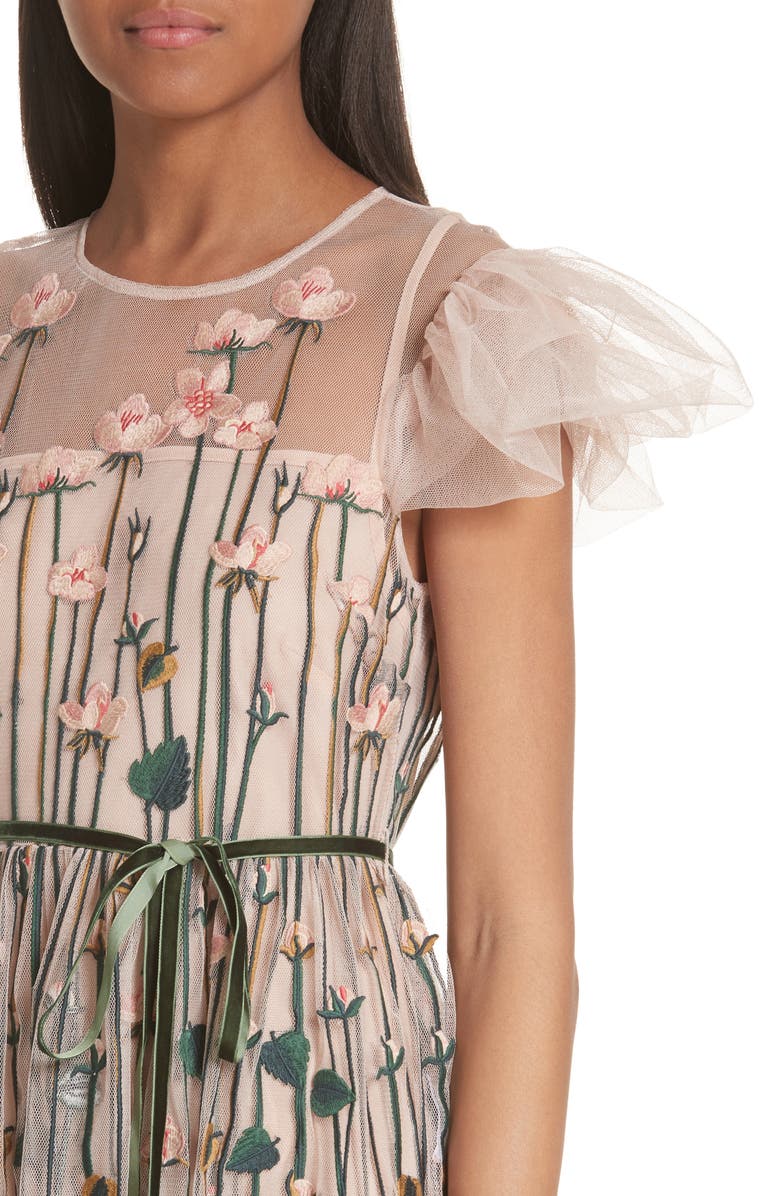RED Valentino Floral Embroidered Dress, Alternate, color, 