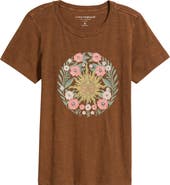 Lucky Brand Embroidered Floral Sun Cotton Graphic T-Shirt